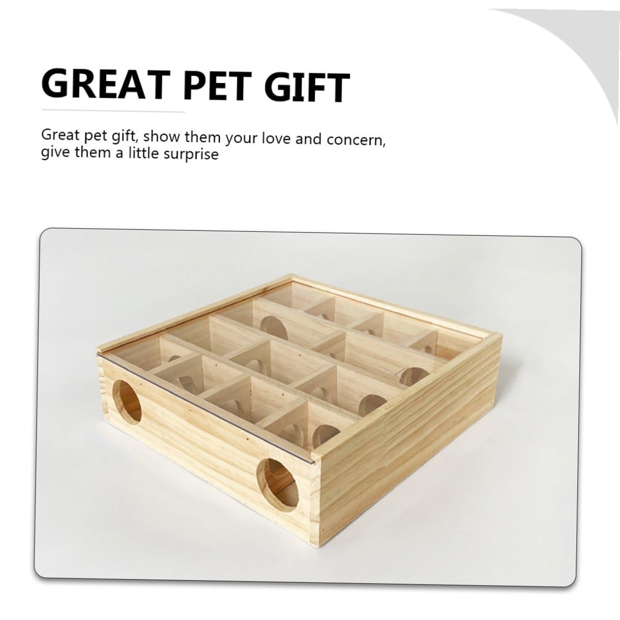 GARVALON Chinchilla Labyrinth Holzspielzeug 25x25x7cm mit Mehreren Gittern Robustes Hamster Labyrinth für Kleintiere Aktivitätsspiel für Hamster Ratten und Mäuse im Haushalt