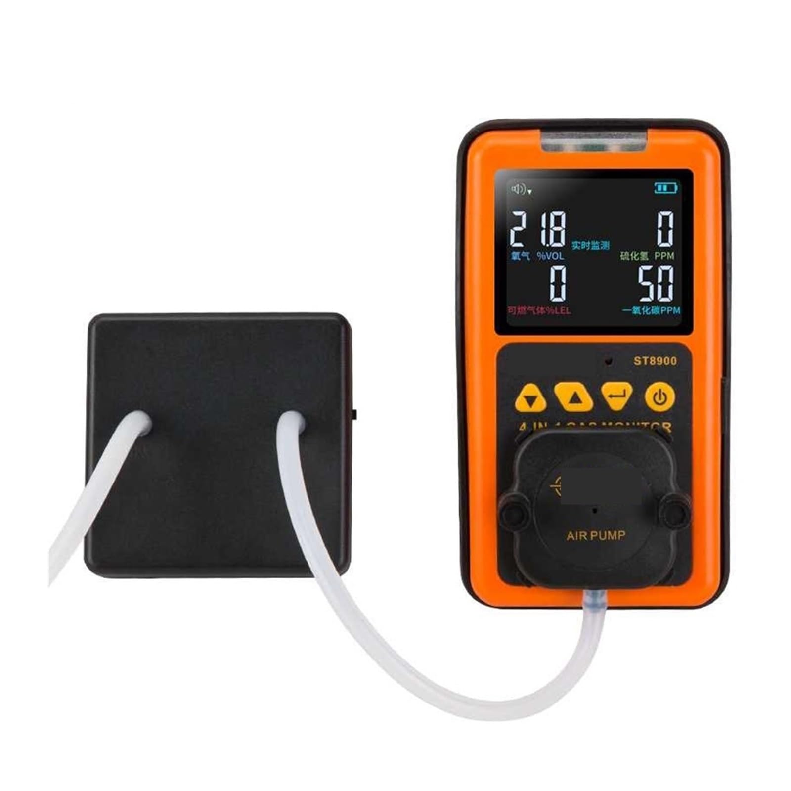 Detector de gas, Monitor de Gas Multi Detector de gas de mano Oxígeno O2 Hidrotión H2S Monóxido de carbono CO Gas combustible 4 en 1 Analizador de gas para el hogar y la autocaravana(AS8900 and AS8930