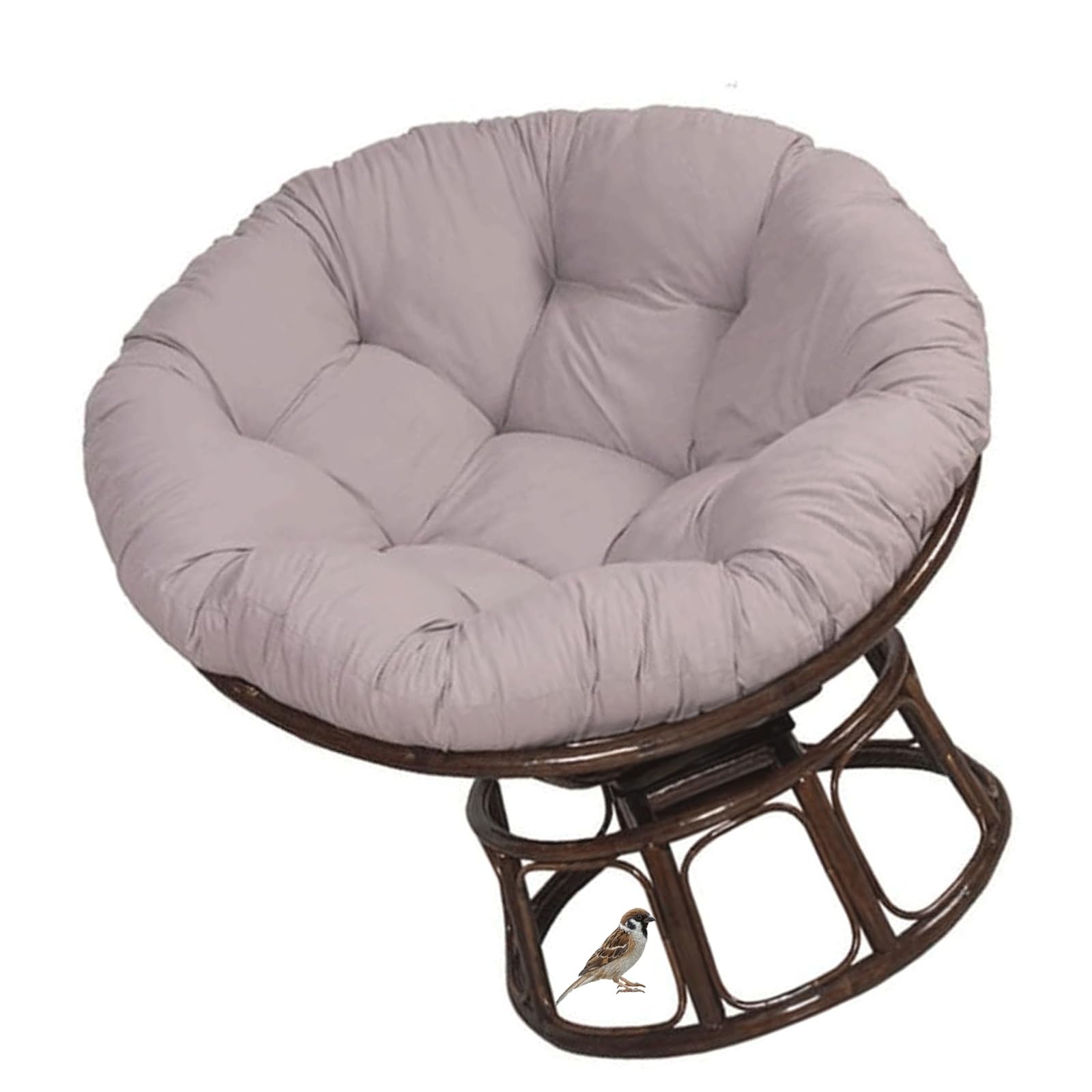 Coussin à bascule imperméable doux et épais de rechange pour chaise pivotante d'extérieur en rotin – Tapis de terrasse lavable pour fauteuil inclinable de jardin