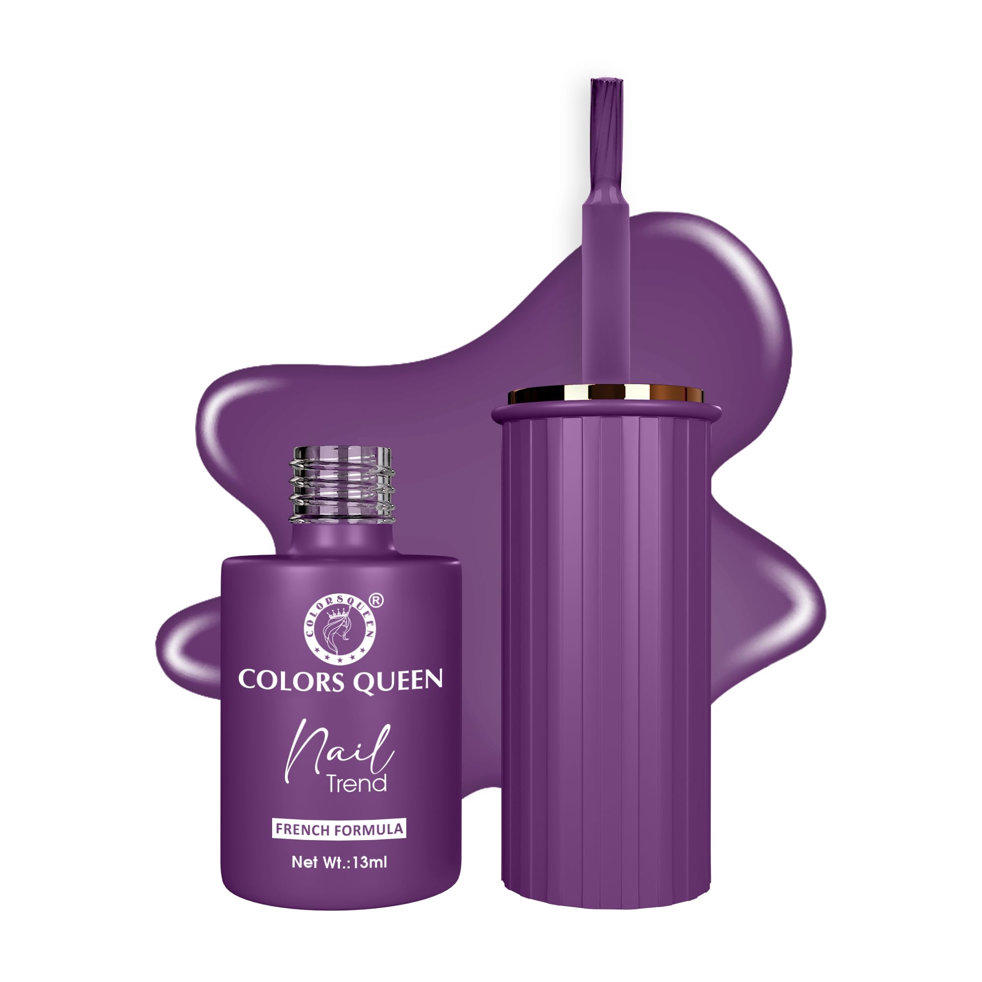 Colors Queen Nail Trend Glossy Nail Polish | Chip Resisting & Quick Drying Nail Paint with High Shine | 7 Toxin Free Formula | Vegan & Cruelty Free | Long Lasting & Vibrant Nail Paint for Women (Magistic Purple, 13ml)-image-24
