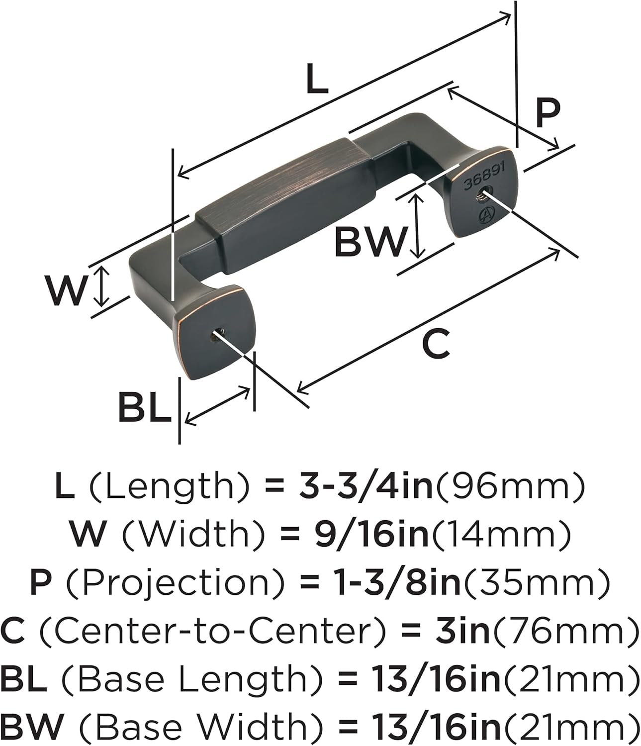 Amerock, Copper,bronze, 3 in. Center-to-Center - Image 4