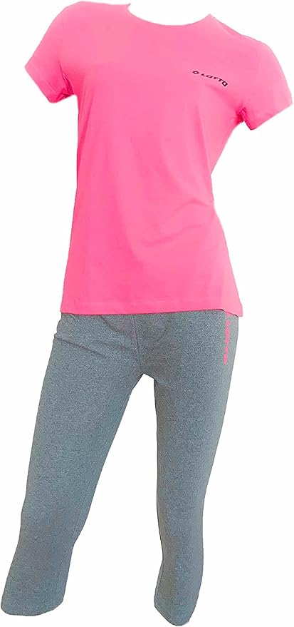Lotto Tuta Donna Estiva 2 Pezzi + T-Shirt Omaggio - Giacca Felpa E Leggings Capri - Foto 9