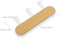 Vista 2 de 6PCS Self-Adhesive Wall Hooks: Space Saving Multi-Hook Rack - Bedroom Hanging Rack - Wooden Coat Hat Hanger Organizer for Bathroom Hallway