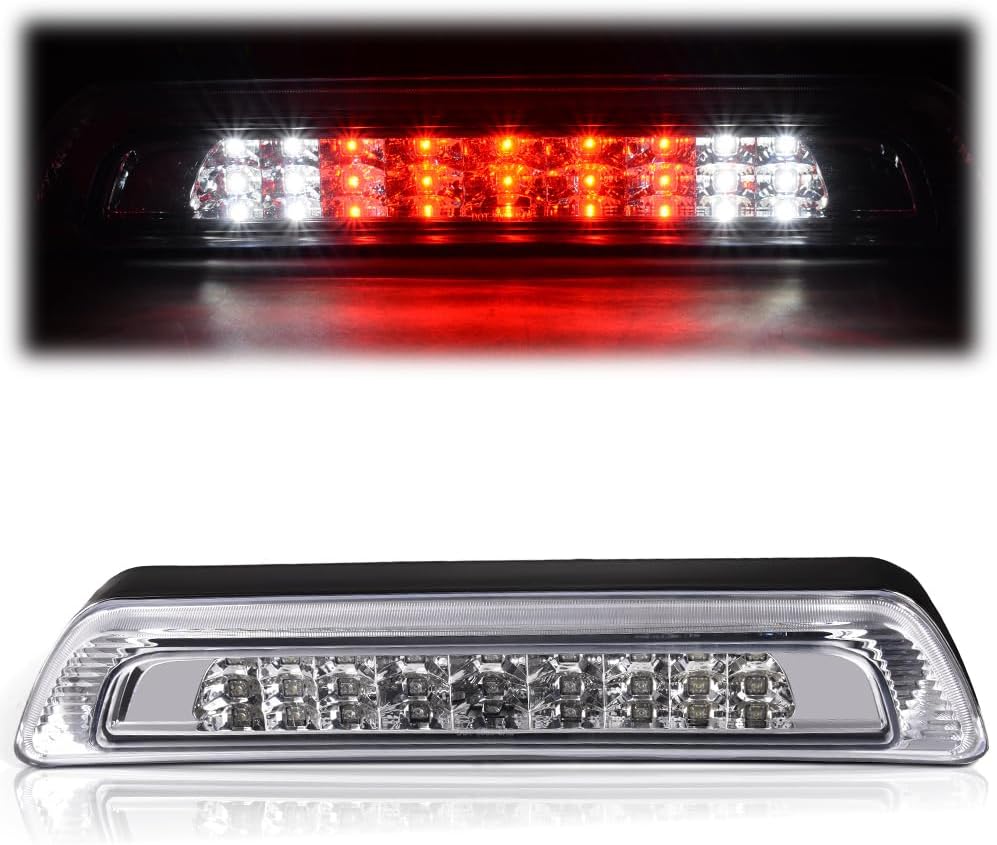 PIT66 LED 3rd Brake Light, Compatible with 07-16 Toyota Tundra High Mount Stop Parking Light Third Brake Cargo Lamps Electroplated Shell + Clear Lens