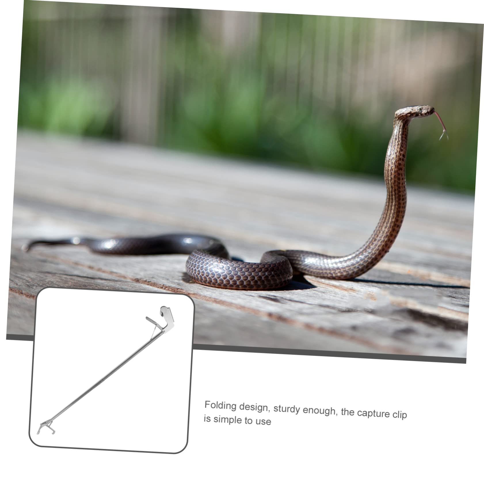 ABOOFAN Pinza Pieghevole Acciaio Inossidabile Resistente per Serpenti in Funzione Compatta Giardino e Lavoro in Montagna