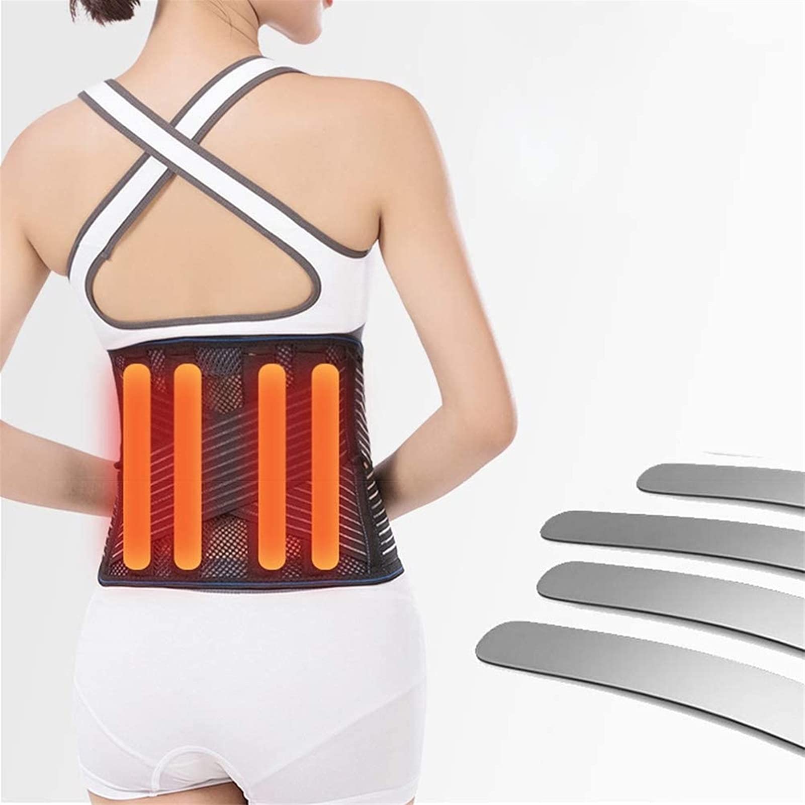 Cinturón De Soporte Lumbar Transpirable Y Ultrafino con Placa De Acero, Protector De Cintura, Faja Adelgazante Sexy, Protección Térmica para Fitness.,