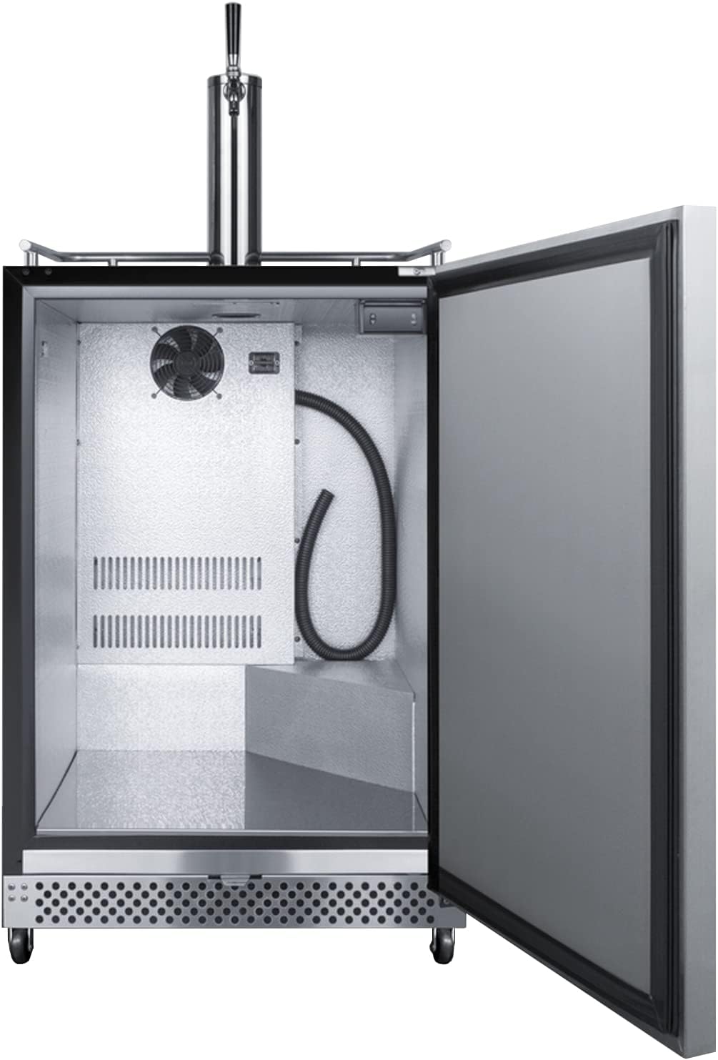 Summit Appliance SBC696OSCF 24" Wide Built-In Outdoor Cold Brew Coffee Kegerator; 6.04 cu.ft; Automatic Defrost; Weatherproof; Digital Thermostat; Self-closing Door; Black Cabinet