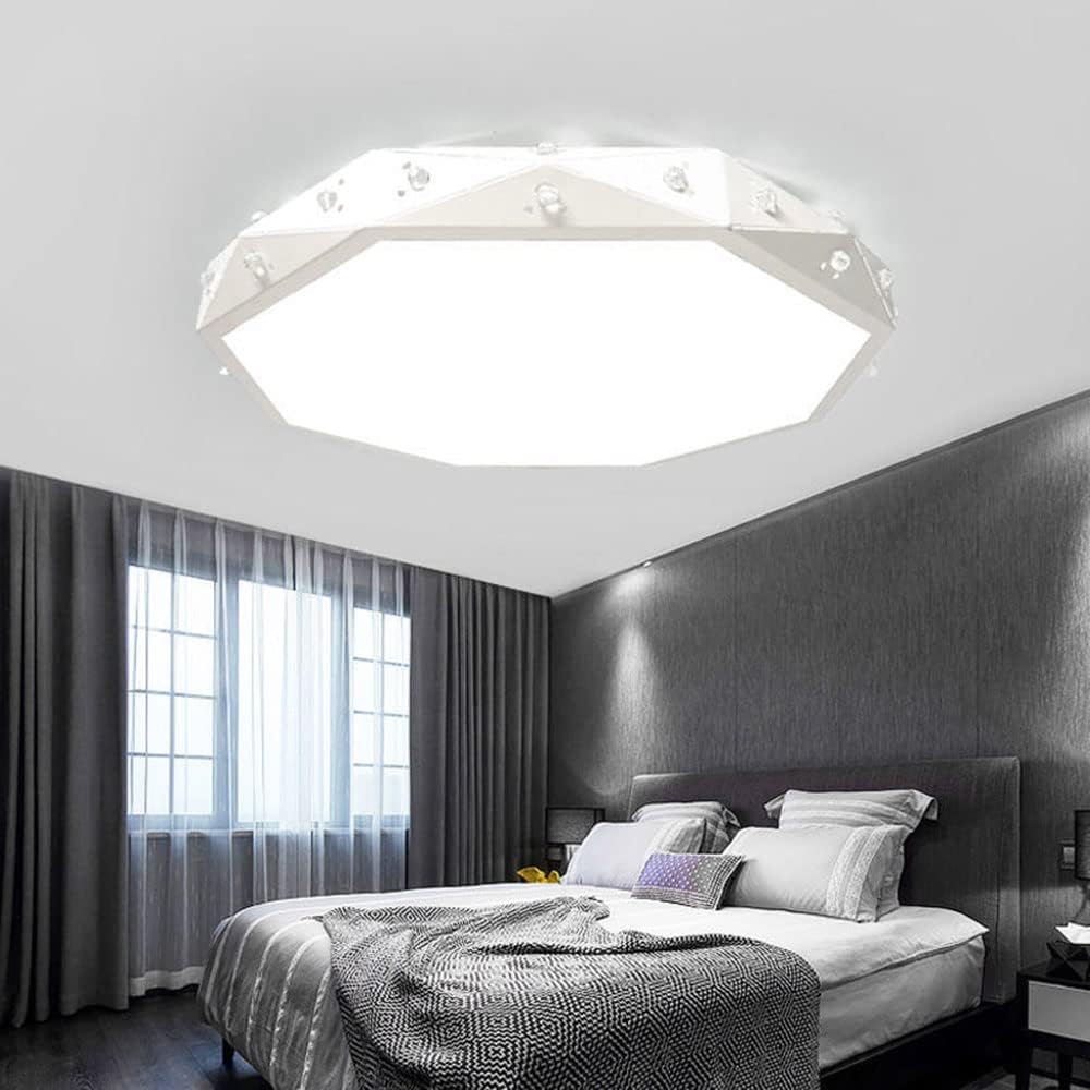 Simple Led Flush Mount Ceiling Light with Remote Led Ceiling Lamp Stepless Dimming Flat Light Light Color Changeable Energy Saving Ceiling Light for Living Room and Bedroom/White/50Cm