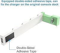 Vista 4 de Charging Dock Compatible with Nintendo Switch for Joy Con & OLED 6 Controller with LED Indication, Switch Charger Dock Station Blanco