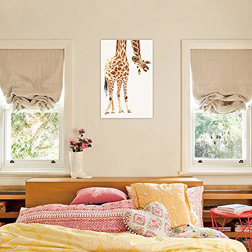 Sumgar Animal Wall Art Cute Giraffe Canvas Prints Yellow Artwork Pictures For Nursery Room Ready To Hang Girls And Boys Baby Gifts,12X16 Inch #TOP3