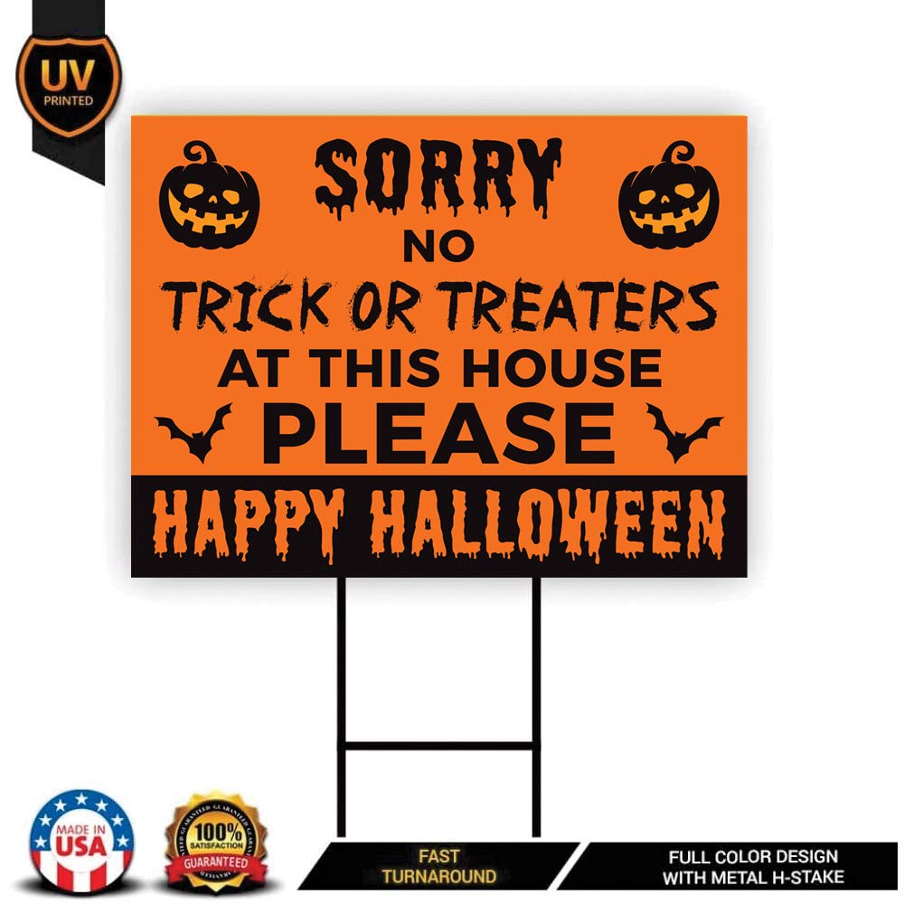 Amazon.com : Sorry No Trick or Treat Halloween Yard Sign 24