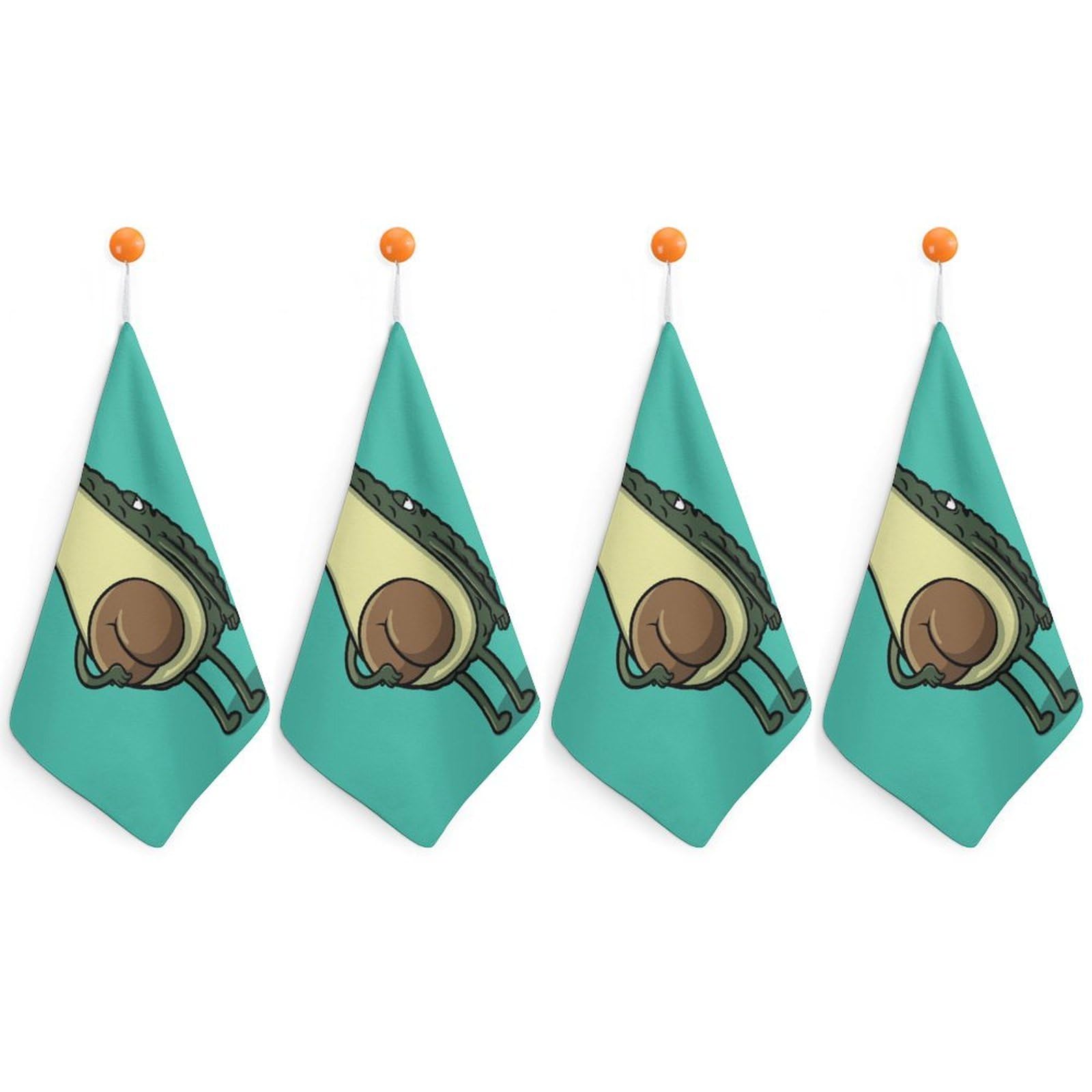LEDFCVSU 4 Piece Hanging Hand Towels, Cute Avocado Anime Small Dry Hand Towel for Kitchen Bathroom