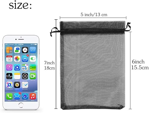 Miniatura 2 de YQL Bolsas de organza de 5 x 7, 100 unidades, color rosa rubor, bolsas de malla para protección de frutas, bolsas de joyería, bolsitas, bolsas de