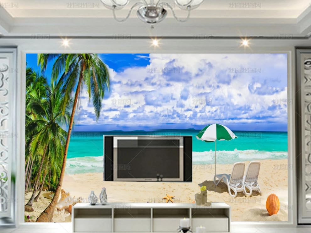 Papier Peint Intissé pour Agrandir une Pièce - Poster Géant Paysage Plage 300x210