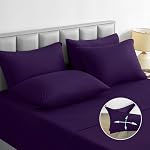 BYSURE Jersey Knit King Size Sheets Set 6 Pieces, Stretch Super Soft and Wrinkle-Free Bed Sheets, Spandex Blend with 18-inch Deep Pocket, Cream