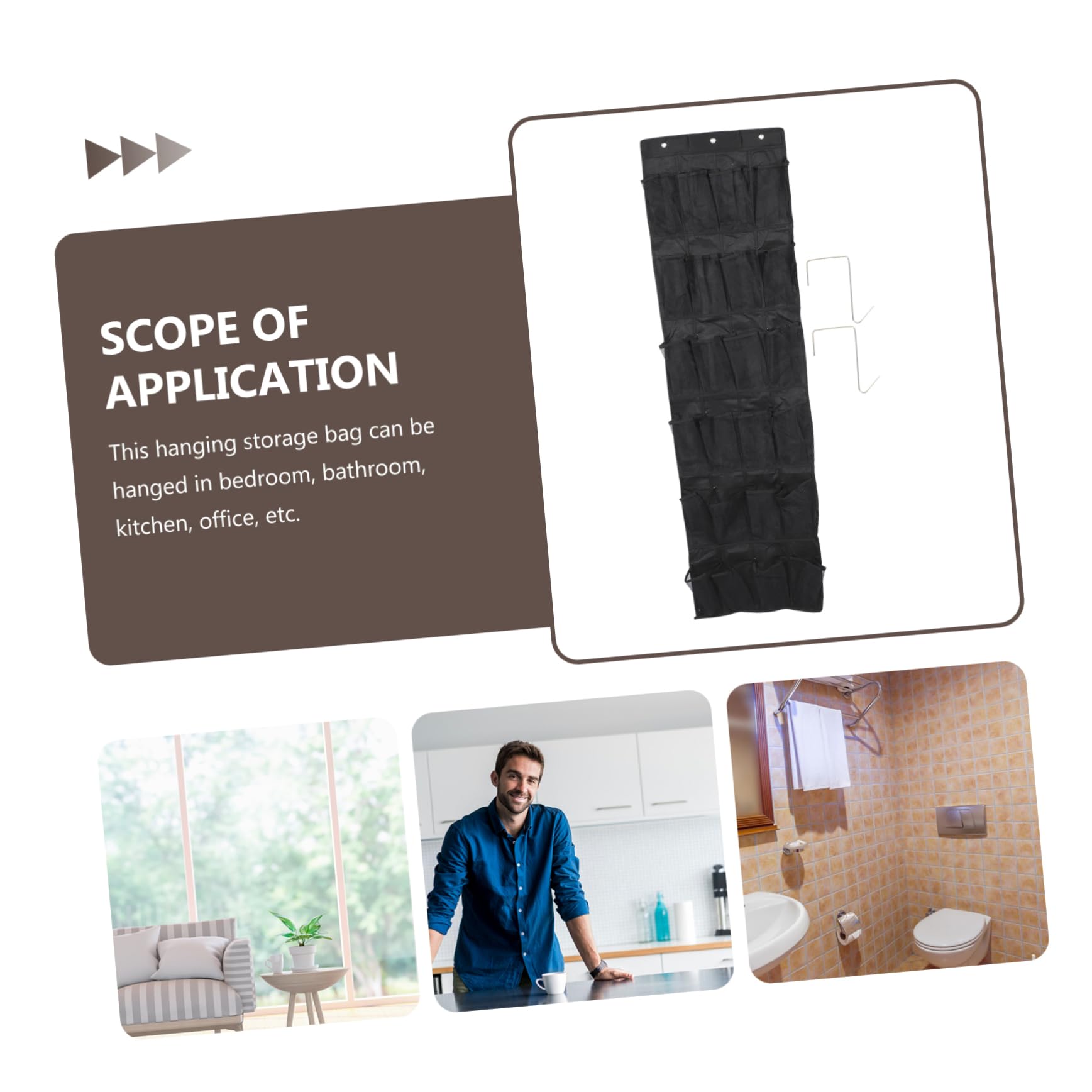 SOESFOUFU Over-The-Door Shoe Organizer Bag 24 Grid Storage Bag Wall or Door Hanger for Shoes Non-Woven Space Saving