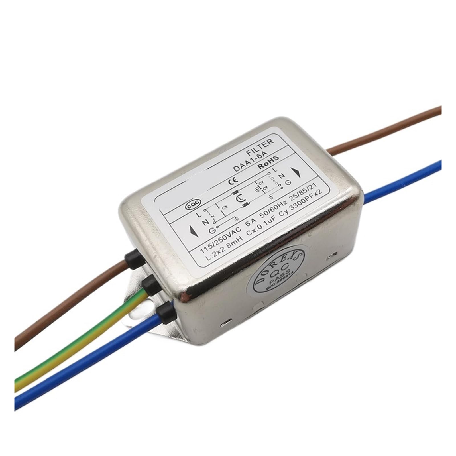 Filtre d'alimentation au plomb monophasé 220V DAA1-6A direct