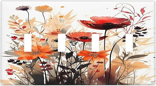 Miniatura 50 de Cubiertas Decorativas de Tomacorrientes Estilo Gótico Cuervo Flores Púrpuras 1 Gang Interruptor de Luz Simple Basculante Placa Cubierta Placas de