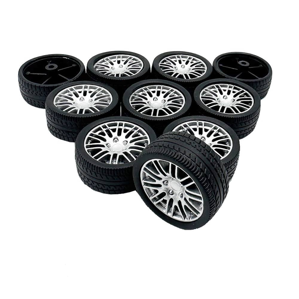 WOWOWO 4 Neumáticos De Simulación 48 Mm Con Llanta – Repuesto De Rueda Para Modelos DIY Y Juguetes RC