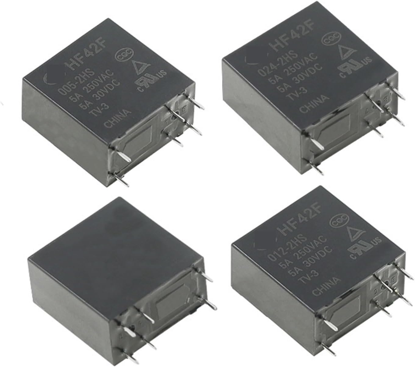 5Pcs HF42F -005 012 024-2HS 5A 6Pin 250VAC Relay FTR-F4AK024T F4AK024T HF42F-012-2HS 5V 12V 24VDC(HF42F-005-2HS)
