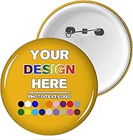 Custom Personalized Pins & Buttons 1-1000pcs: Upload Photo, Text, Logo, Name | Ideal Gifts for Teams, Groups, Ads
