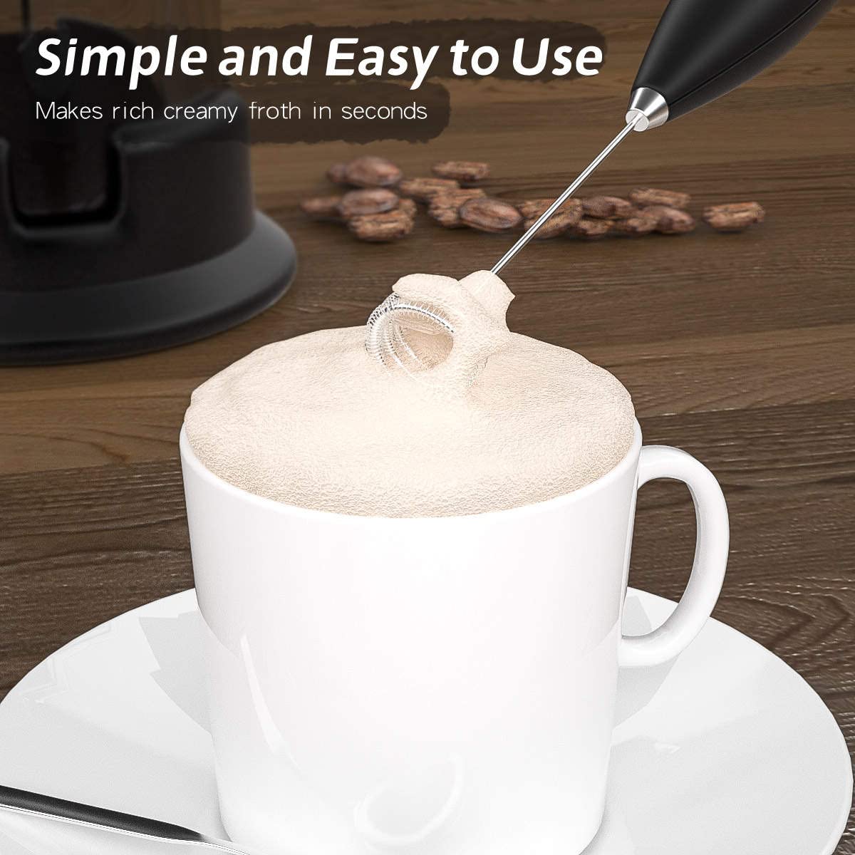 Mousseur à Lait électrique Mélangeur De Boissons Portatif, Machine à Mousse Réglable, Rechargeable Par USB, Pour Café Lattes Matcha Chocolat Chaud Mousseur à Lait électrique Mélangeur De Boissons Portatif, Machine à Mousse Réglable, Rechargeable Par USB, Pour Café Lattes Matcha Chocolat Chaud