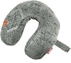 Elegant Two-Tone Black Poly Fiber Multi Purpose Neck Travel Pillow