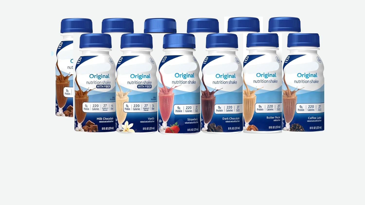 Original Protein Shake | Variety Pack | Milk Chocolate Shake, Vanilla Shake, Strawberry Shake, Dark Chocolate Shake, Coffee Shake and Butter Pecan Flavors | 6 Different Flavors 12 Pack | GAH Assortment Bundle