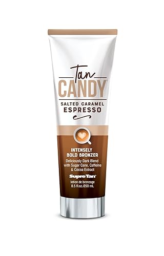 Supre Tan Candy - Bronceador intenso intenso intenso con sabor a caramelo salado, mezcla oscura, 8.5 onzas