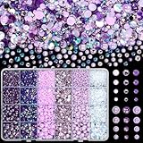 BARLONE 9000 STÜCK STRASSSTEINE NÄGEL, HARZ STRASSSTEINE BUNT GLITZERSTEINE NÄGEL, NAIL ART RHINESTONES FLATBACK EDELSTEINE RUNDE, GLITZERSTEINE SET FÜR NAGELDEKORATION BEKLEIDUNG BASTELN DIY