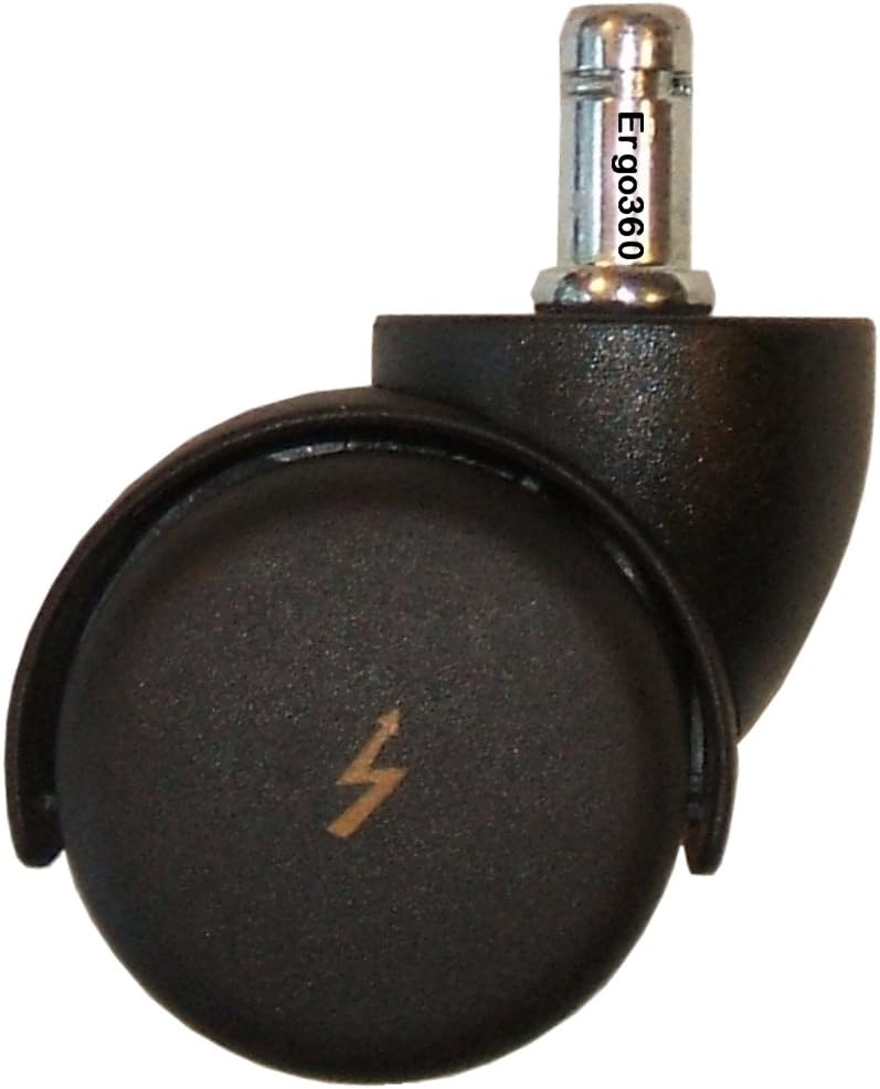 ESD Electrostatic Discharging Chair Caster Wheels Help Dissipate Static Charges That Can Damage Electronics (5 Piece Set)