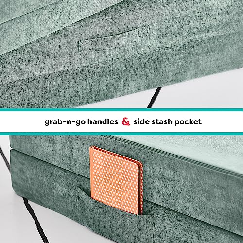 Yourigami Kids And Toddler Play Couch, Convertible Folding Sofa, Durable Foam Modular Design, Green Meadows #TOP4