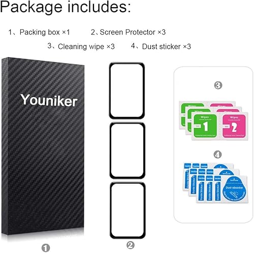 Miniatura 5 de Youniker Paquete de 3 protectores de pantalla compatibles con Xiaomi Smart Band 7 Pro, compatibles con Xiaomi Band 7 Pro, protectores de pantalla 3D