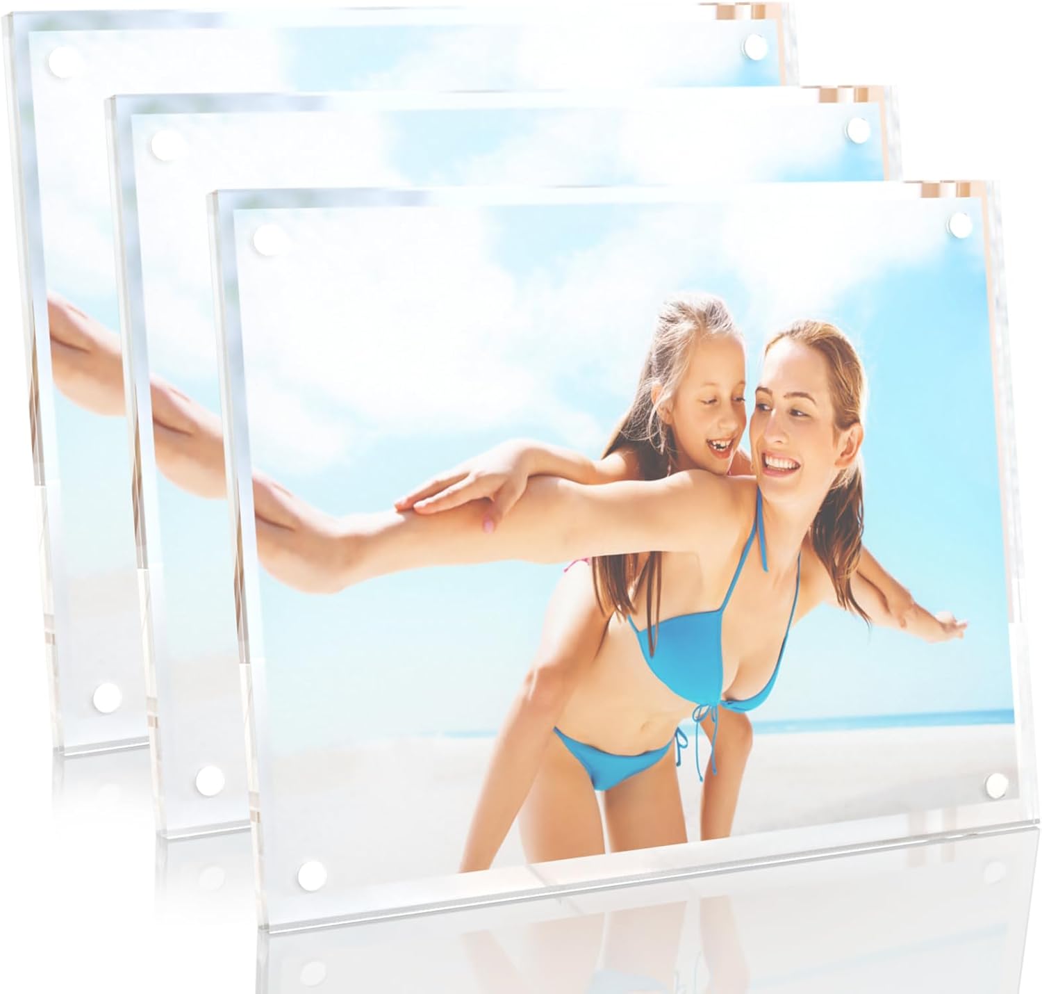 HELPLEX Picture Frames, 3 Pack 8x10 inch Acrylic Picture