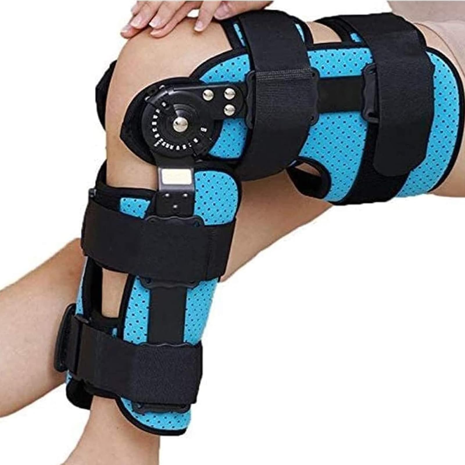 Rodillera Unisex Ajustable con Bisagras, Estabilizadora De Pierna, Rodillera Postoperatoria, para Estabilización De Recuperación De Ligamentos Cruzados Anterior (Lca), Li,Left