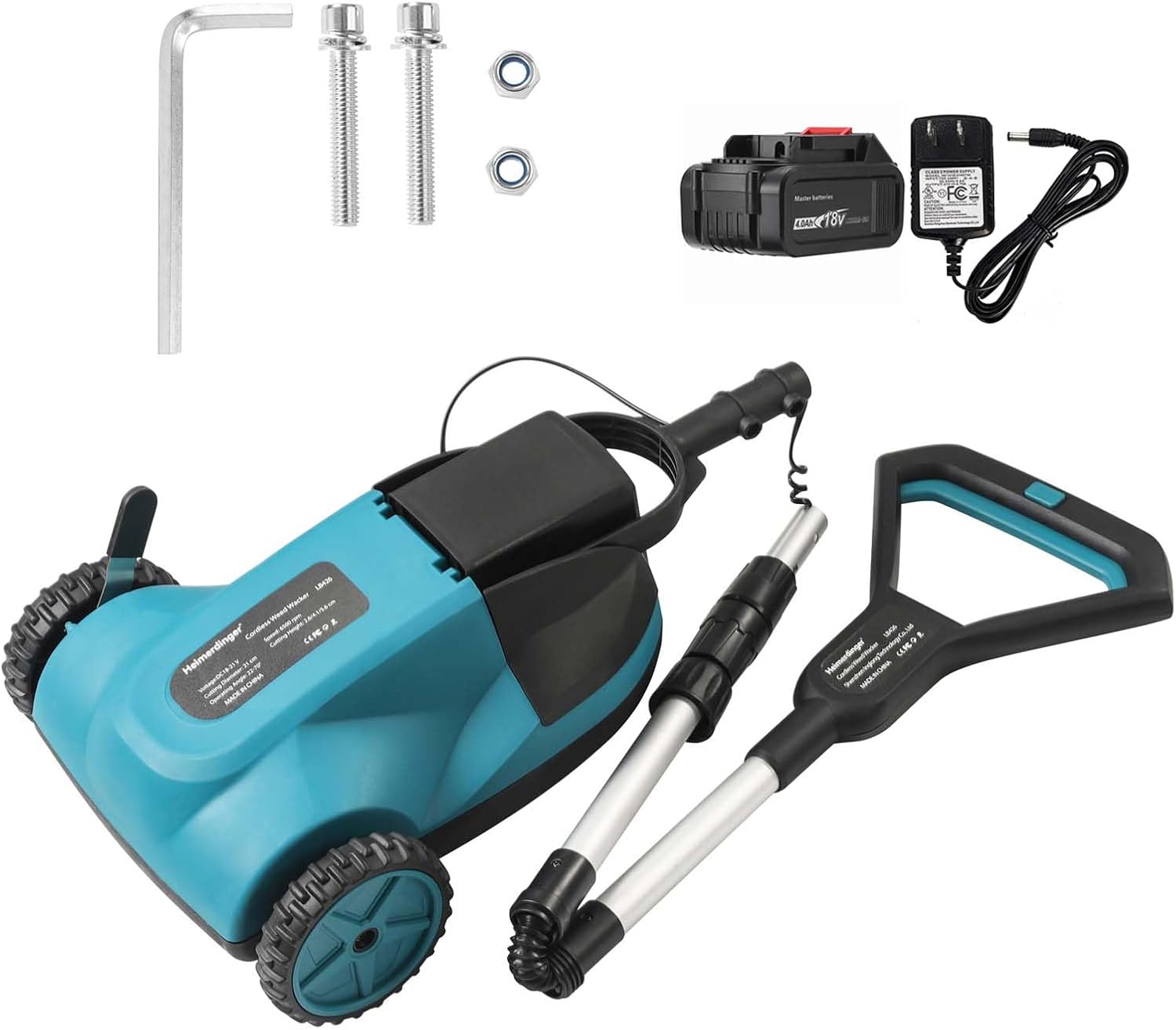 Cordless Brushless Weed Wacker with 4000mAh Battery,9-inch Electric Grass Trimmer,Battery Powered Weed Eater for Garden Yard Work and Lawn Care