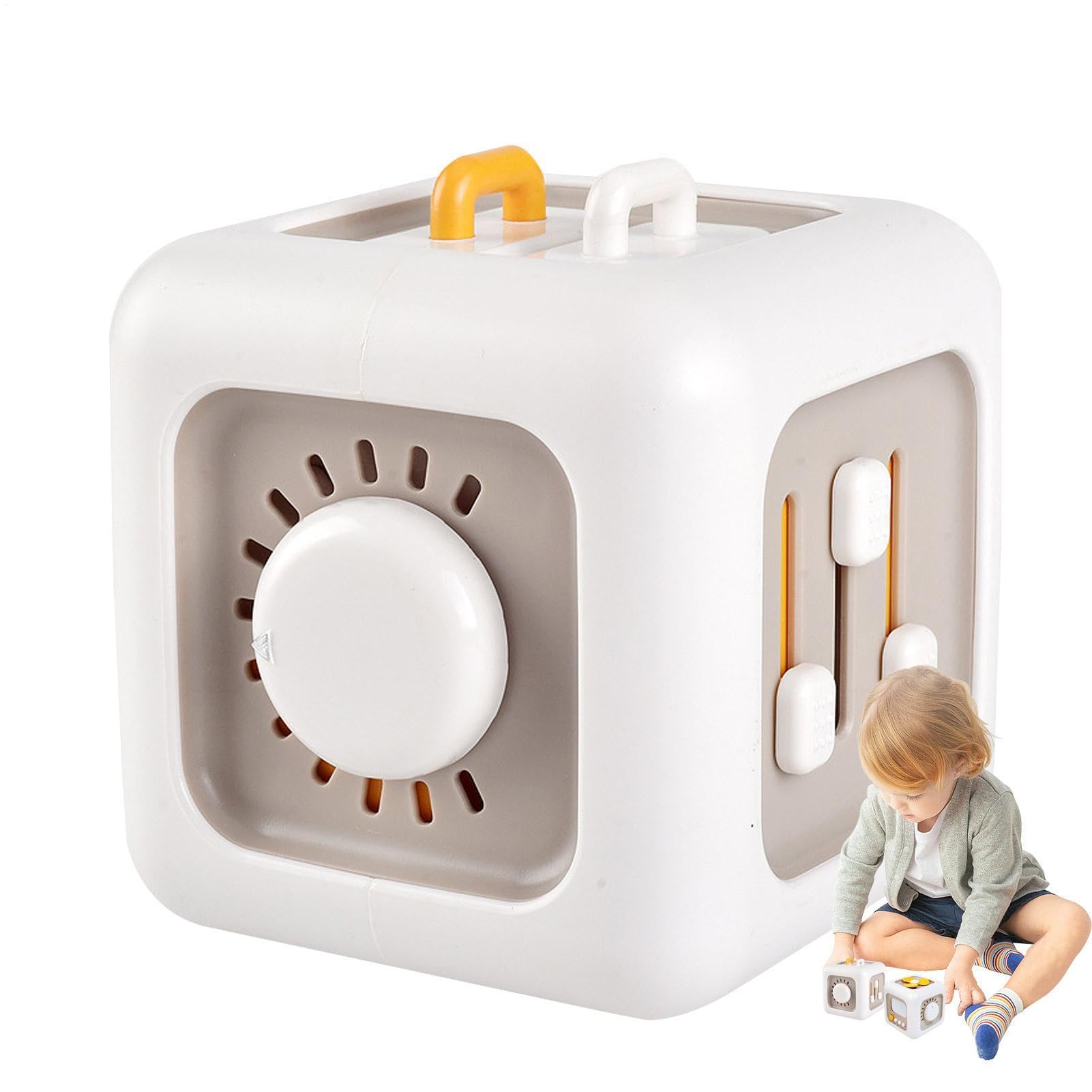Cube Sensory Toy - Fidget Sensory Cube avec Interrupteur, Jouet interactif sensoriel Mignon d'interrupteur, Jouet de Commutation pour pour garçons et Filles, résistant aux Chocs Portable