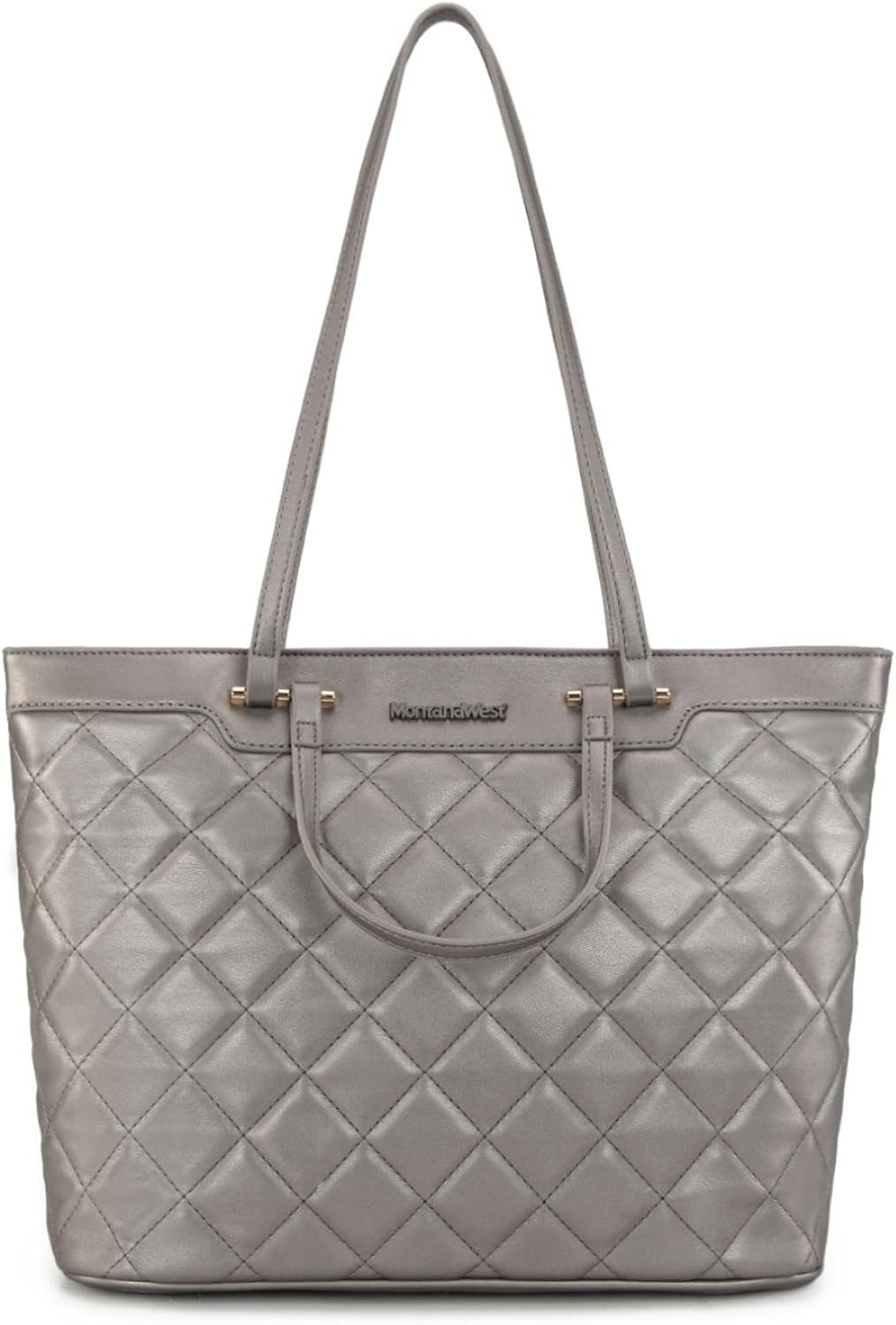 Montana West Quilted Tote Bag for Women Large Shoulder Bag Fashion Handbags with Top Zipper