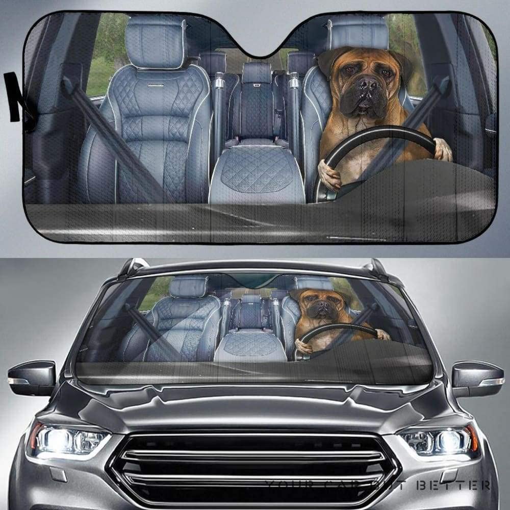 452 Parasole Auto Parabrezza Famiglia di Cani Boxer Che Guida Attraverso La Città Parasole per Parabrezza Anteriore Pieghevole Car Parabrezza Parasole Universale per Estate Camion SUV
