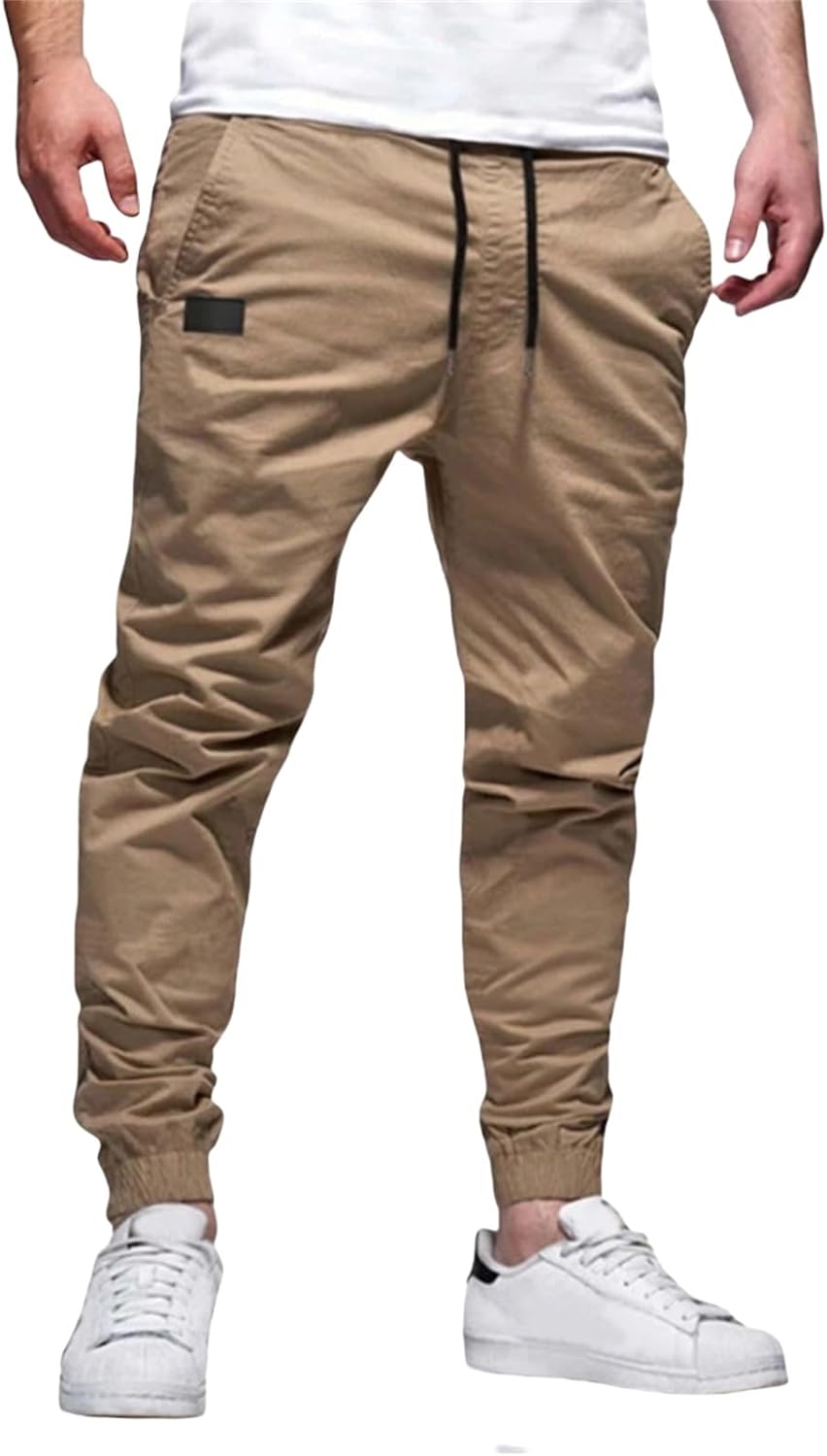 Casual Joggers Pants for Men Slim Fit Chino Cargo Sweatpants Athletic Workout Hiking Outdoor Track Pants