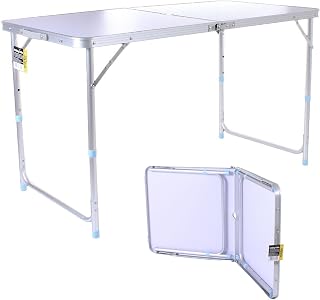 Marko Outdoor 4FT Adjustable Aluminium Folding Portable Camping Table Party BBQ Parasol Hole