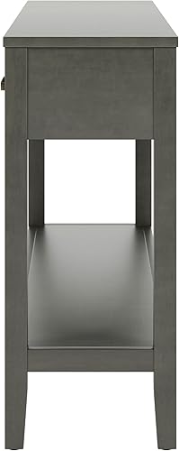 Miniatura 9 de Moderna mesa consola para sofá con 3 cajones y 1 estante inferior, mesa de entrada de madera maciza de 59 pulgadas de largo para entrada, pasillo,