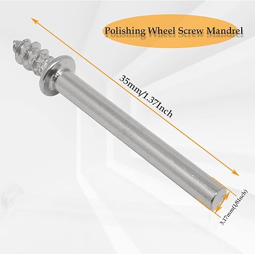 Miniatura 2 de Mandril de tornillo autorroscante de rueda de pulido, para rueda de pulido de fieltro, con vástagos de 0.125 in (18 pulgadas)