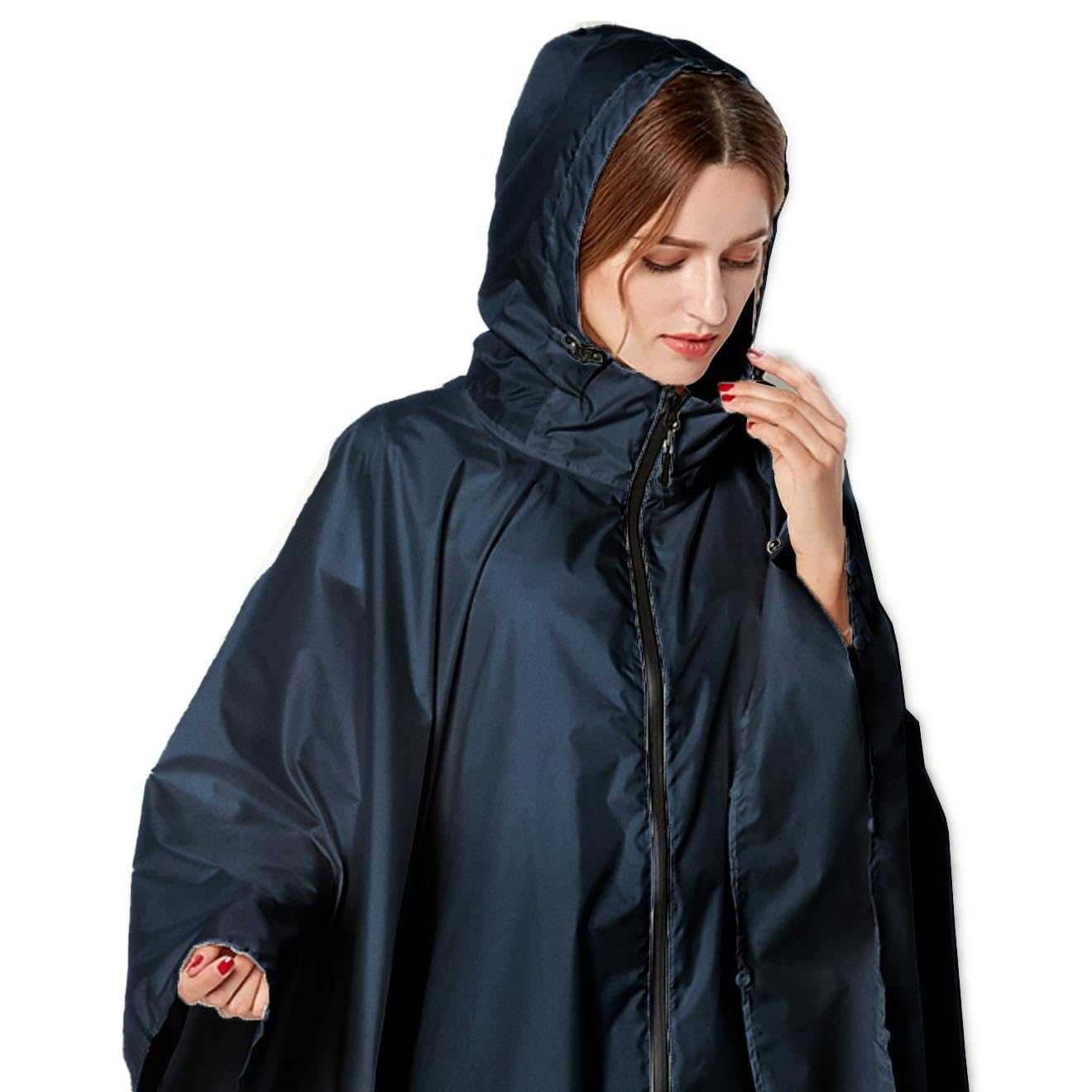 Femmes Imperméable Poncho de pluie Stylé Réutilisable Poncho de pluie Hiking Cycling Outdoor Polyvalent Veste de avec capuche