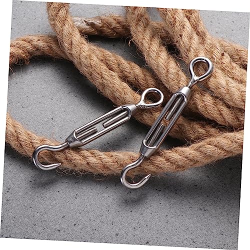 5 piezas de tensor con gancho de acero inoxidable para cable de alambre, tensor de ojo para cables, tensores de acero inoxidable para asegurar cables interior y exterior miniatura 7