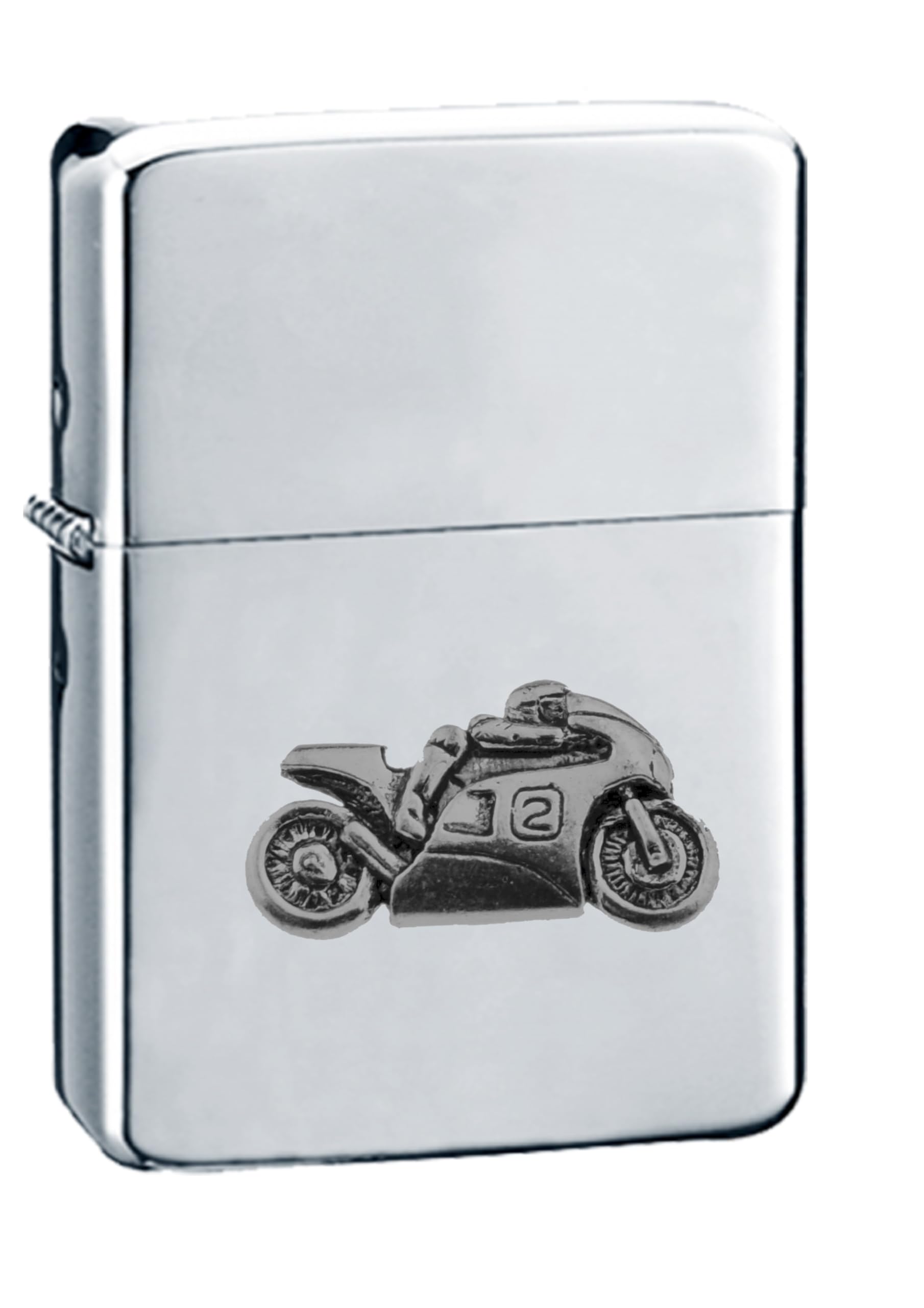 Briquet P2 en étain anglais au design d'orfèvre noir et argent