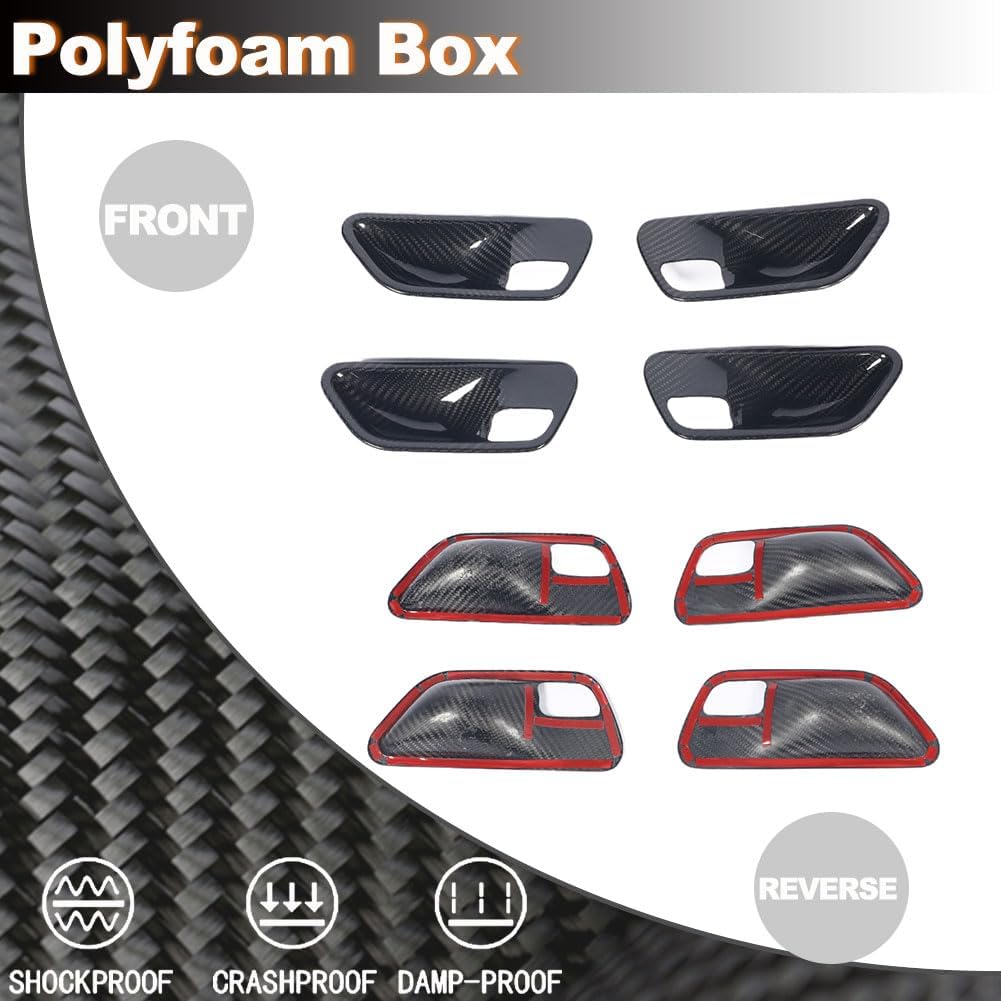 Real Carbon Fiber Interior Door Handle Bowl Cover Trim Compatible with BMW 3 4 Series f30 f32 f35 316i 318i 320li 2013-2018 Factory Outlet 4PCS