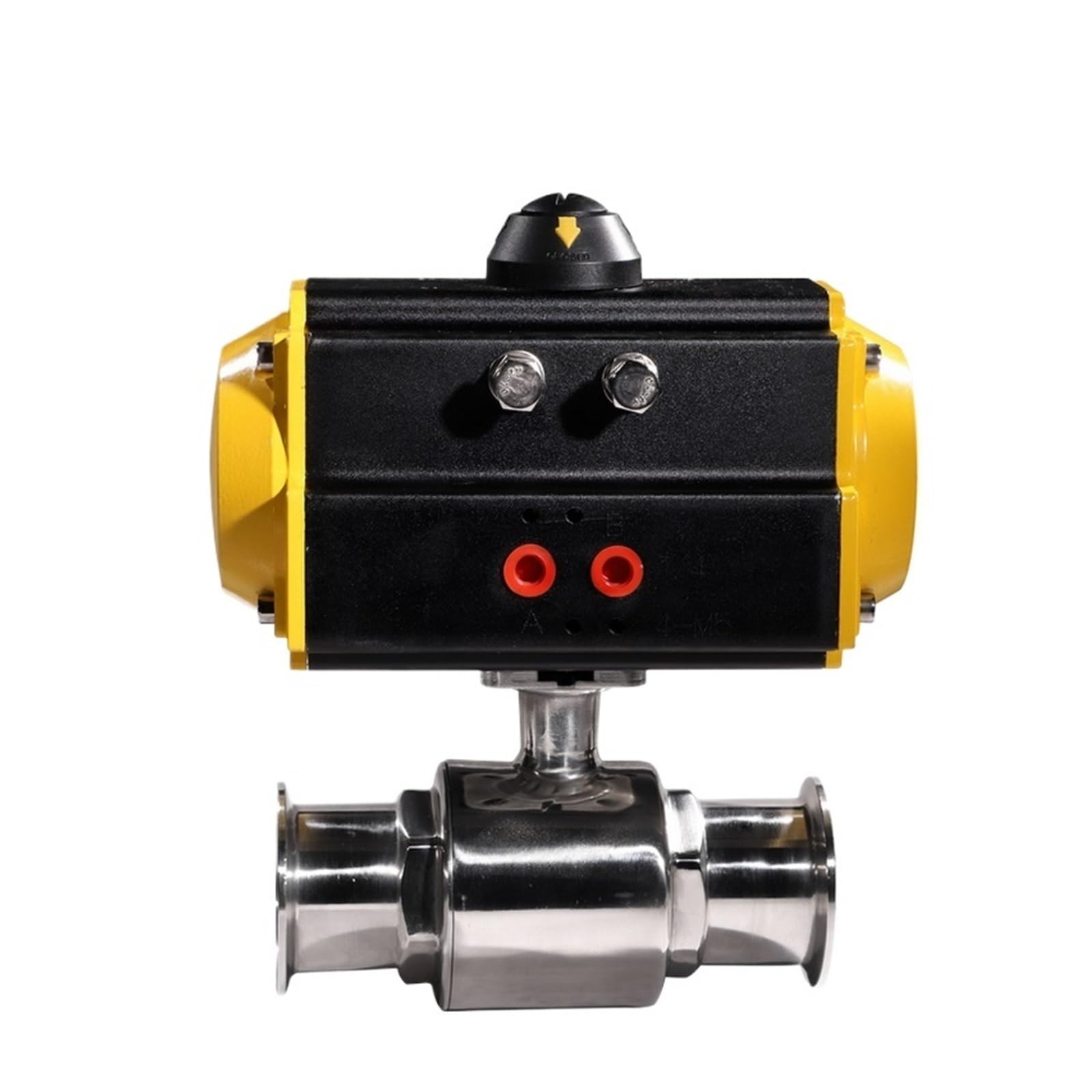 Valvula motorizada Válvula de Bola de Abrazadera neumática de 2 vías, Doble Efecto, Φ19, diámetro Exterior de 50,5 mm, diámetro Interior de 16 mm, SS304