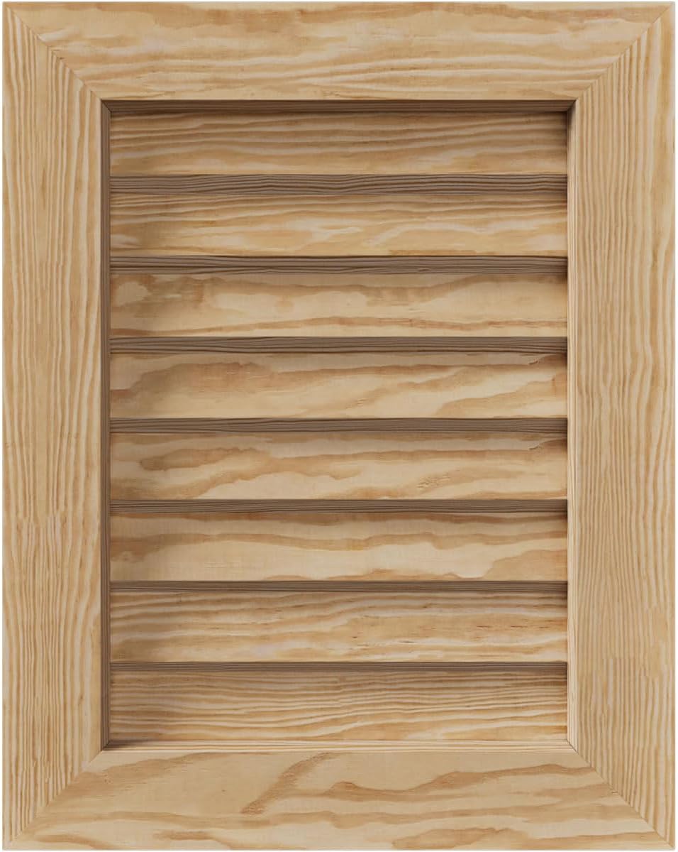 Ekena Millwork GVWVE28X1602SDUPI Vertical Gable Vent, 28"W x 16"H (33"W x 21"H Frame Size), Unfinished