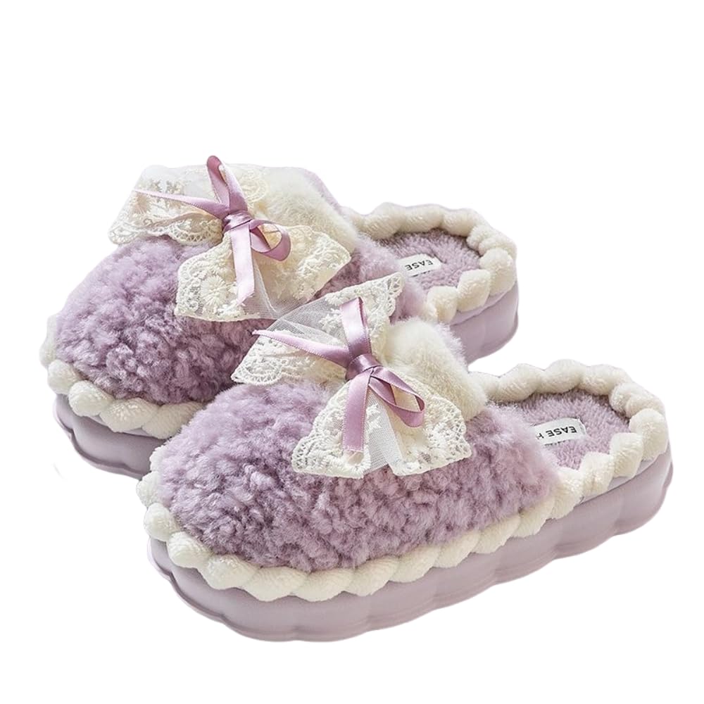 EIVCIVB Cute Butterfly Fuzzy Women's Slippers Winter Fluffy Open Toe House Slippers Slip On Plush Bedroom Shoes Indoor Outdoor